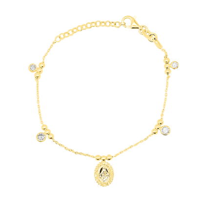 MIRACULOUS MÉDAILLE - CHRÉTIEN BRACELET - GOLDEN ARGENT