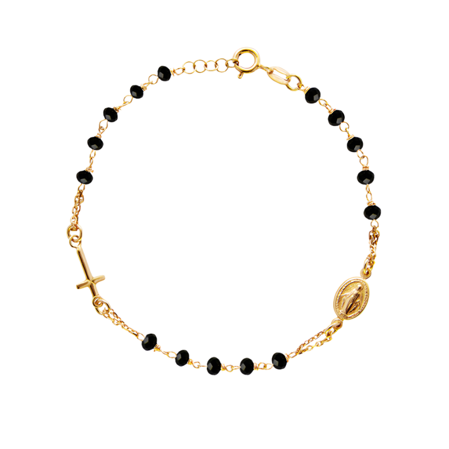 MIRACULOUS MÉDAILLE ET CROIX - BRACELET - GOLDEN ARGENT