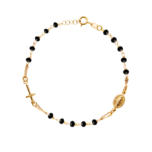 MIRACULOUS MÉDAILLE ET CROIX - BRACELET - GOLDEN ARGENT