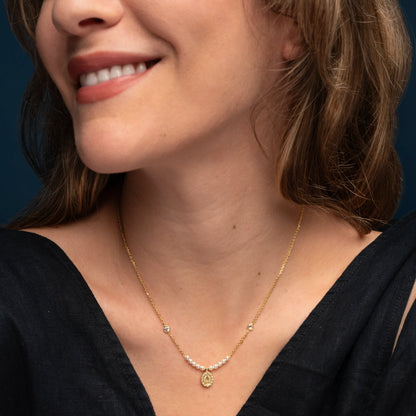 MIRACULOUS MÉDAILLE COLLIER - GOLDEN ARGENT ET PERLES