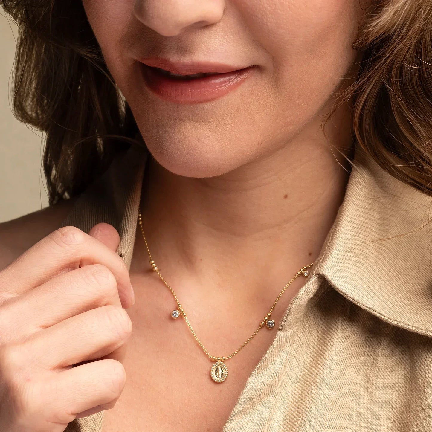 MIRACULOUS MÉDAILLE COLLIER - GOLDEN ARGENT ET ZIRCONIA