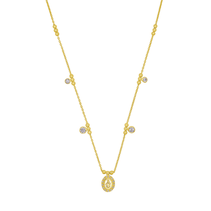 MIRACULOUS MÉDAILLE COLLIER - GOLDEN ARGENT ET ZIRCONIA