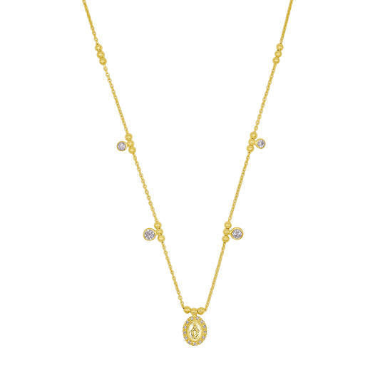 MIRACULOUS MÉDAILLE COLLIER - GOLDEN ARGENT ET ZIRCONIA