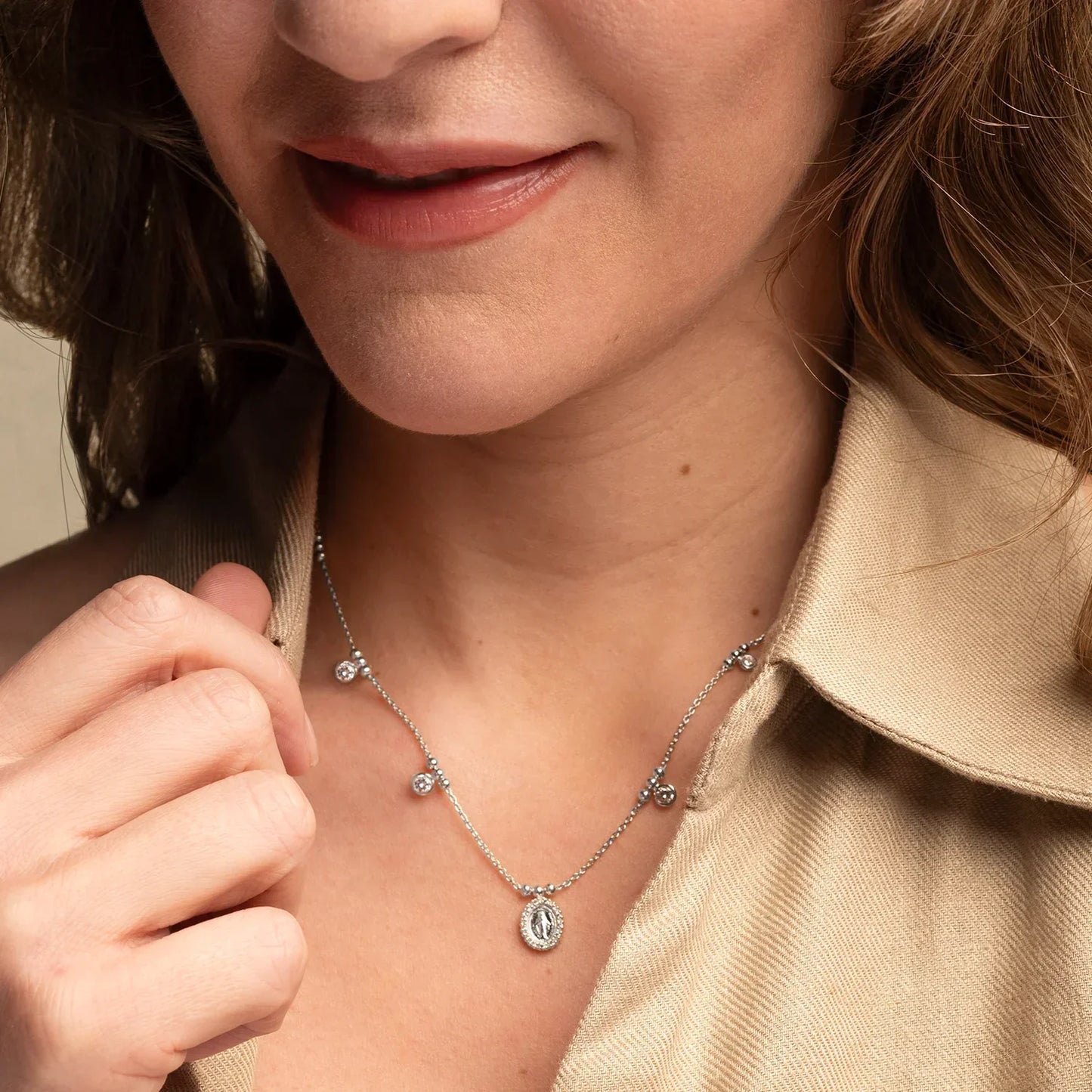 MIRACULOUS MÉDAILLE COLLIER - ARGENT ET ZIRCONIA