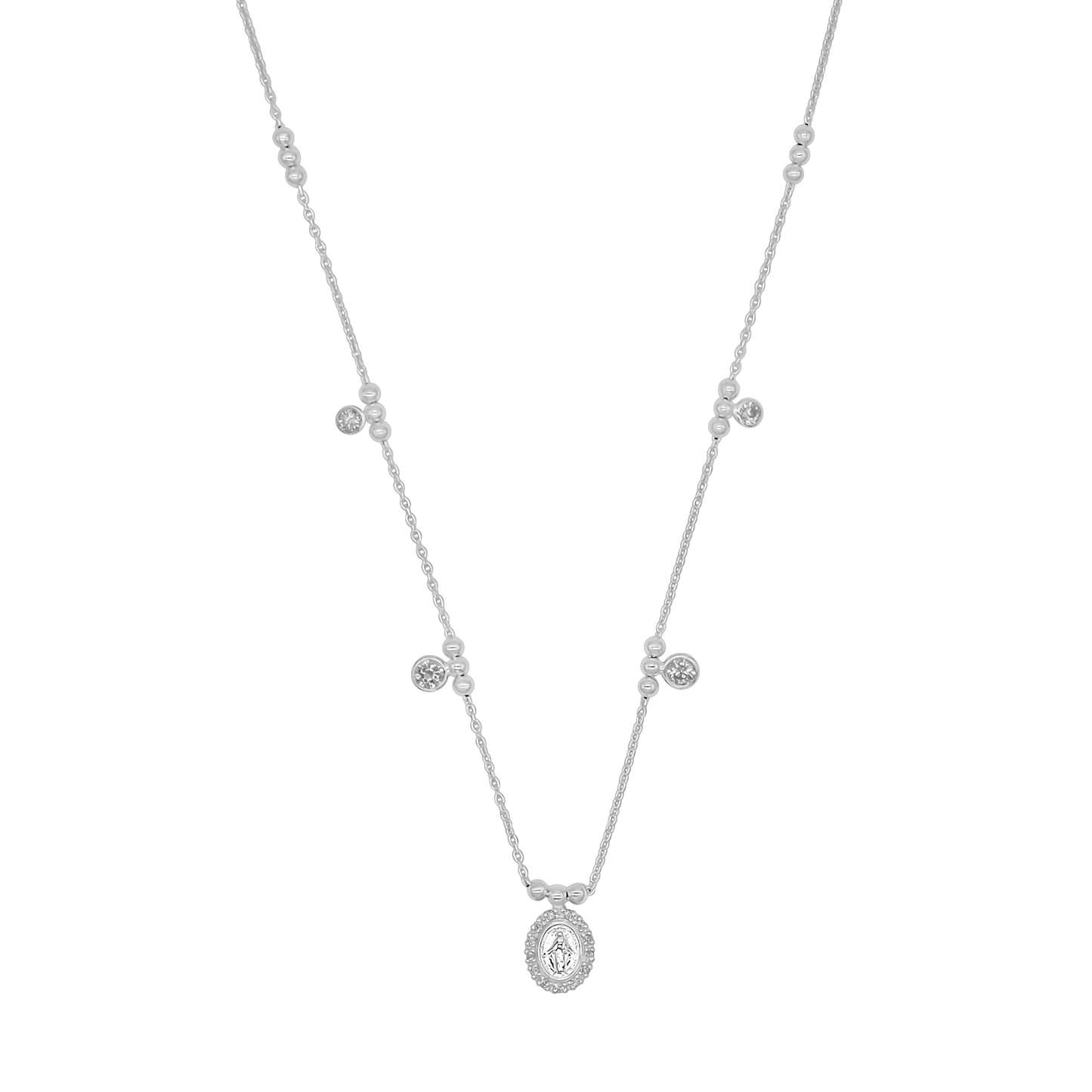 MIRACULOUS MÉDAILLE COLLIER - ARGENT ET ZIRCONIA