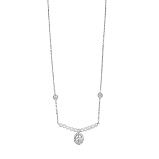 MIRACULOUS MÉDAILLE COLLIER - ARGENT ET PERLES