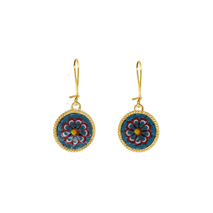 BOUCLES D'OREILLES - MICROMOSAIC BIJOUX - GOLDEN  METAL