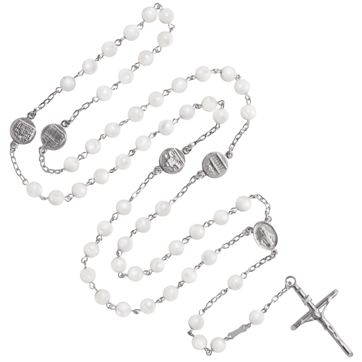 MOTHER OF PERLE CHAPELET - ARGENT