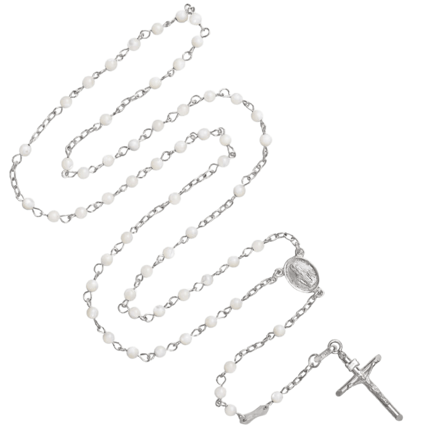 MOTHER OF PERLE CHAPELET - ARGENT
