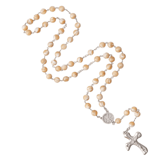 NATURAL MOTHER OF PERLE CHAPELET - ARGENT