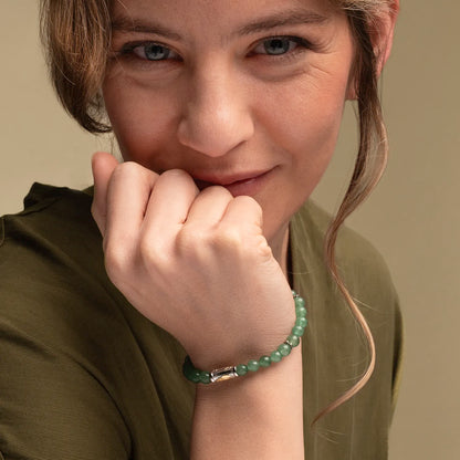 OUR LADY OF GRACE BRACELET - AVENTURINE ET ARGENT