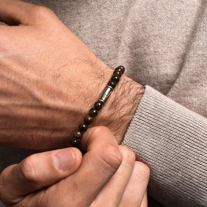 OUR LADY OF GRACE BRACELET - BRONZITE ET ARGENT