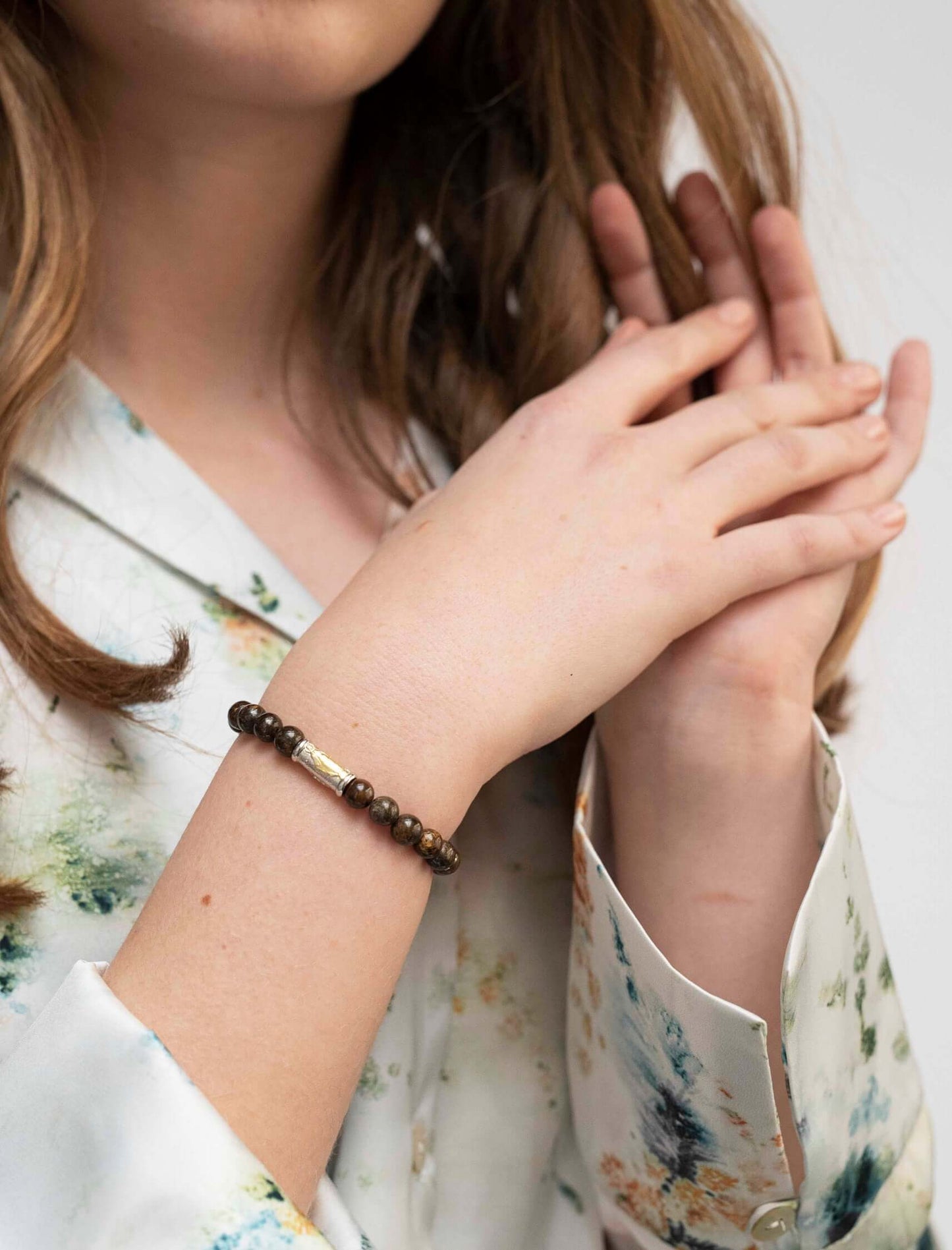 OUR LADY OF GRACE BRACELET - BRONZITE ET ARGENT
