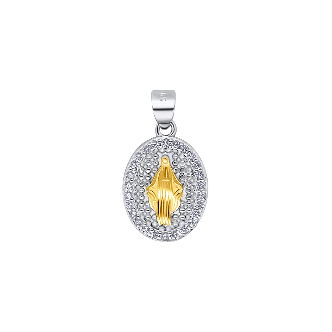 OUR LADY OF GRACE - PENDENTIF - BICOLOR ARGENT
