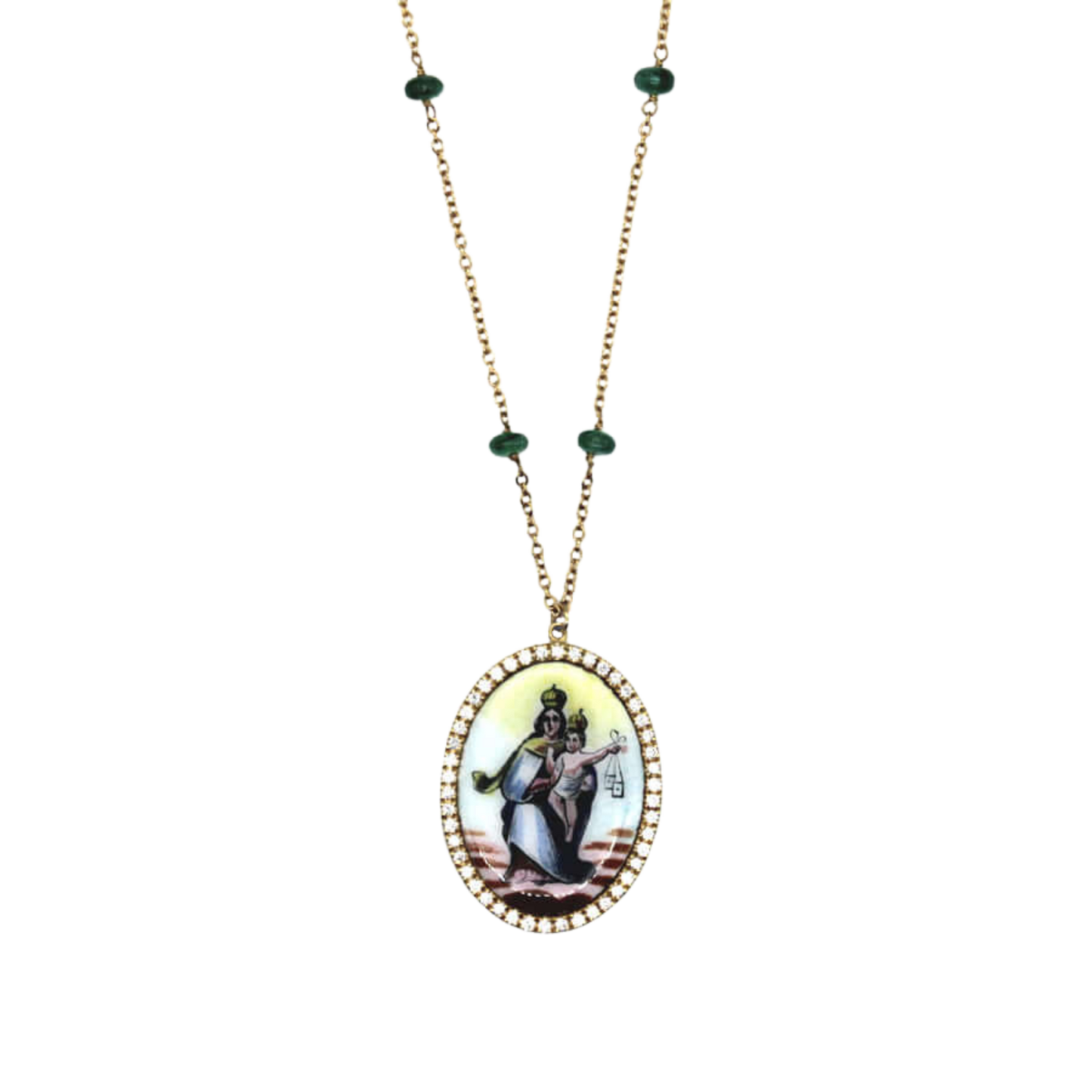 OUR LADY OF MOUNT CARMEL COLLIER - OR ET DIAMONDS