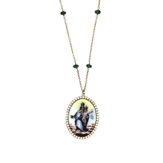 OUR LADY OF MOUNT CARMEL COLLIER - OR ET DIAMONDS