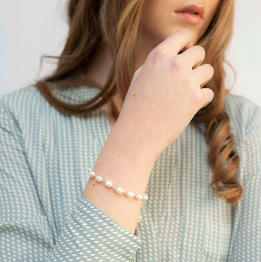 PERLE BRACELET CHAPELET - ARGENT