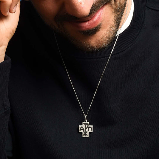 PEACE - PENDENTIF CROIX - ARGENT