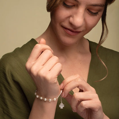 PERLE BRACELET CHAPELET - ARGENT