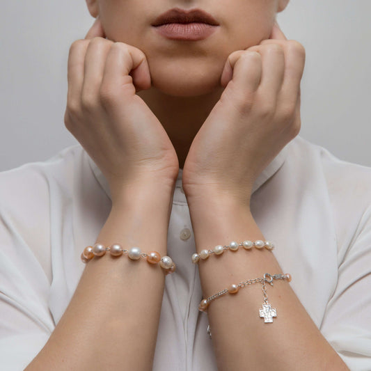 PERLE BRACELET CHAPELET - ARGENT