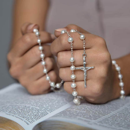 PERLE CHAPELET - ARGENT