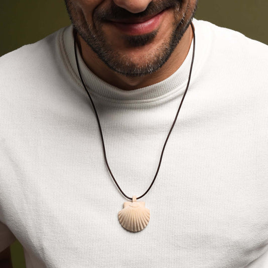 PILGRIMS SHELL - COLLIER - BOIS ET ROPE
