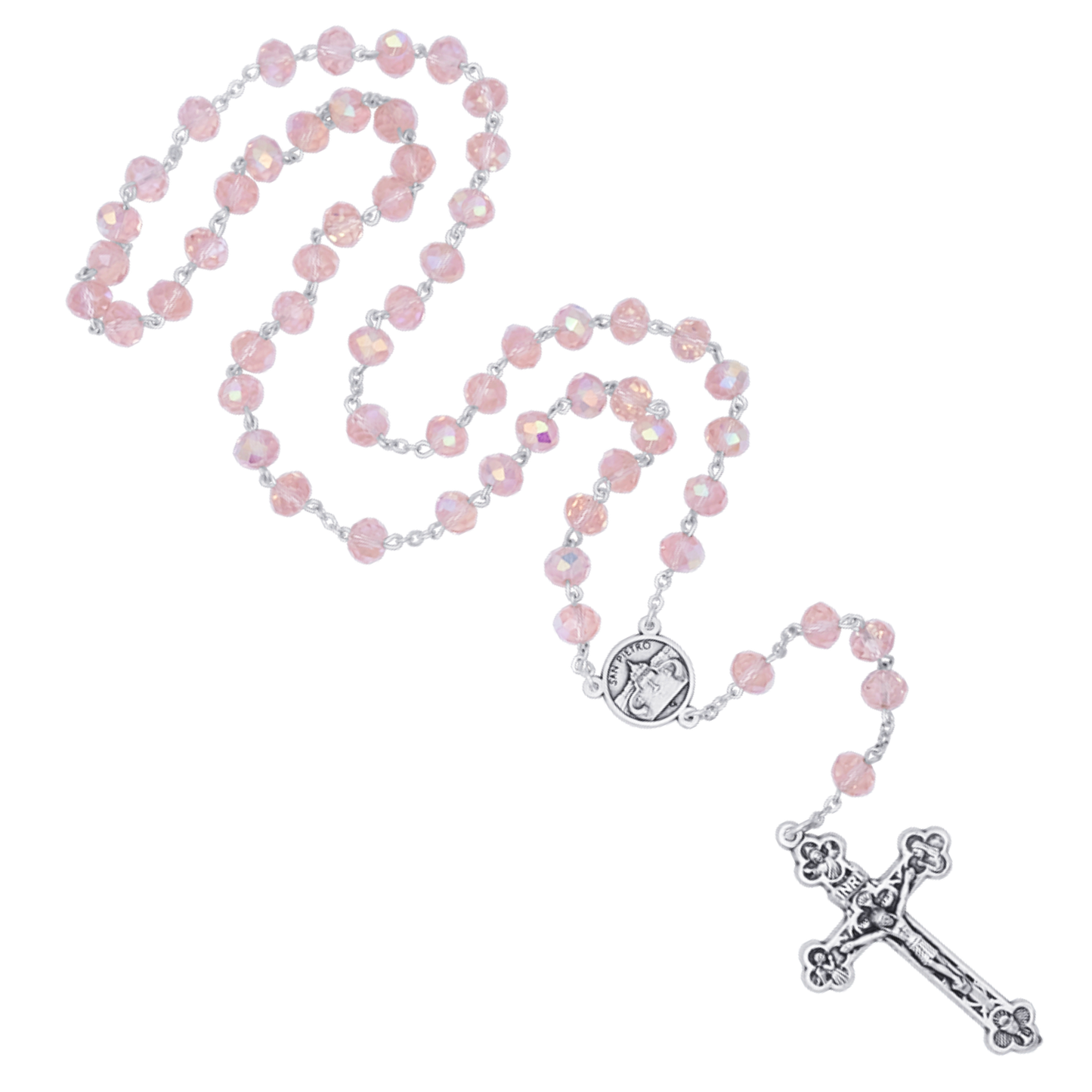 PINK CRYSTAL CHAPELET - METAL