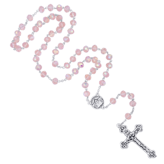 PINK CRYSTAL CHAPELET - METAL