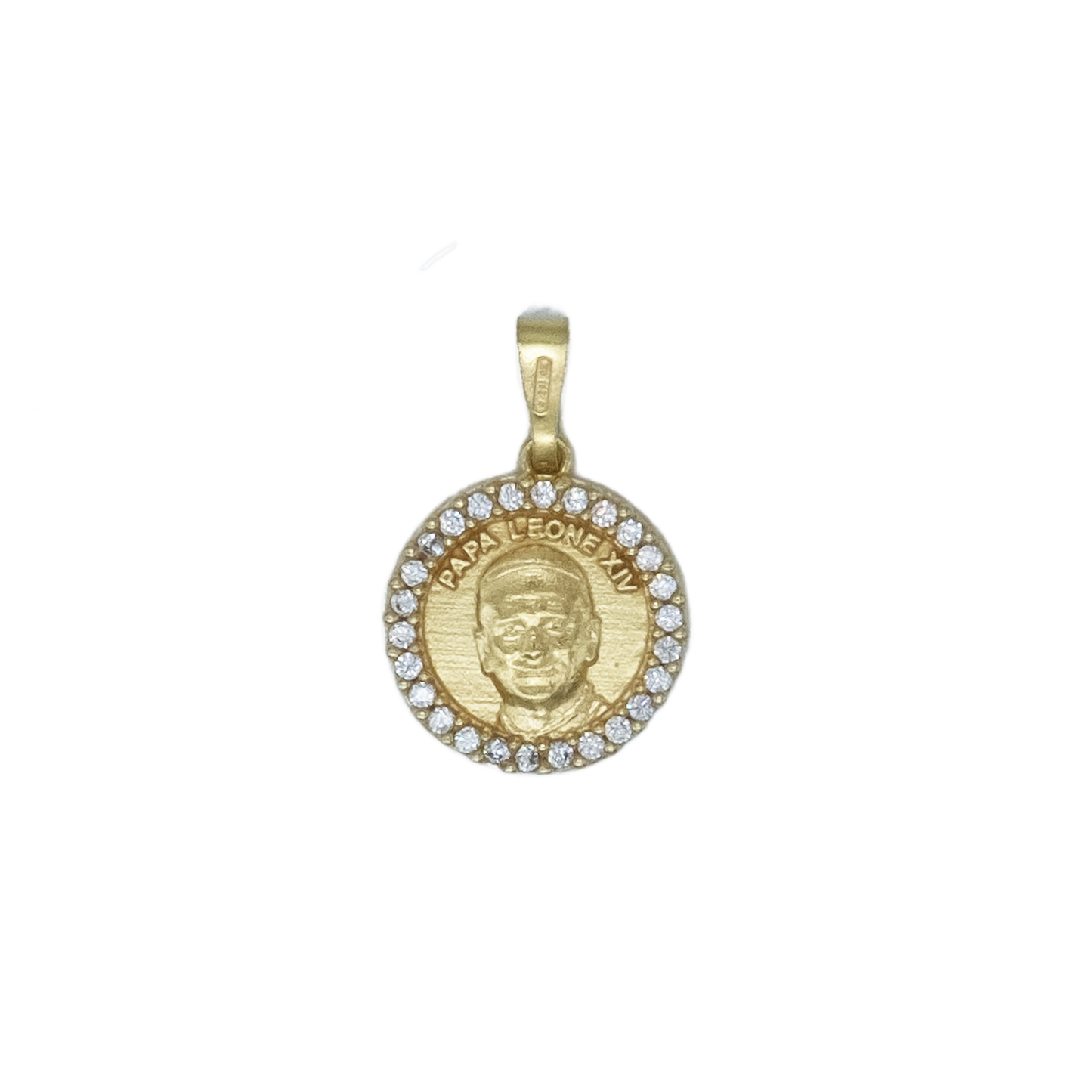 POPE LEO XIV - MÉDAILLE - GOLDEN ARGENT ET ZIRCONIA
