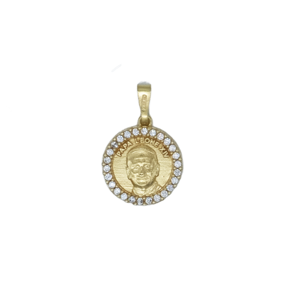 POPE LEO XIV - MÉDAILLE - GOLDEN ARGENT ET ZIRCONIA
