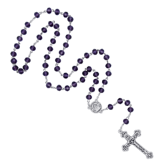 PURPLE CRYSTAL CHAPELET - METAL