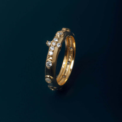 CHAPELET BAGUE - ZIRCONIA - VERMEIL ARGENT