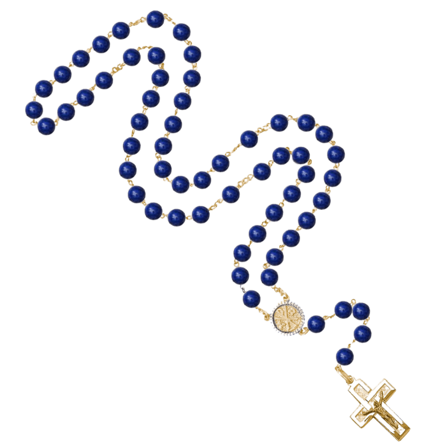 LAPIS LAZULI BEADS - CHAPELET - VERMEIL ARGENT