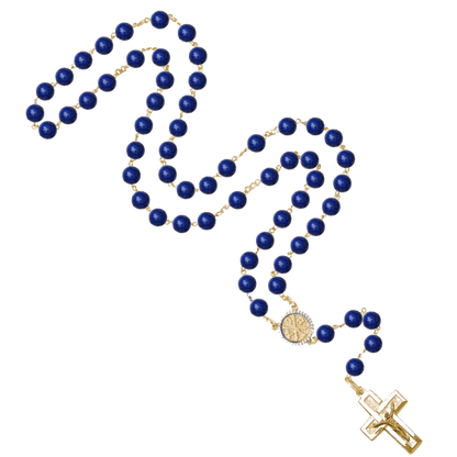 LAPIS LAZULI BEADS - CHAPELET - VERMEIL ARGENT