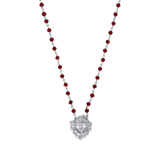 SACRÉ-CŒUR COLLIER - ARGENT ET RED CRYSTALS