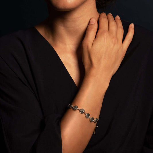 ST BENEDICT - BRACELET CHAPELET - METAL