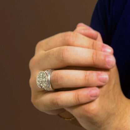 SAINT BENOÎT MÉDAILLE BAGUE - ARGENT