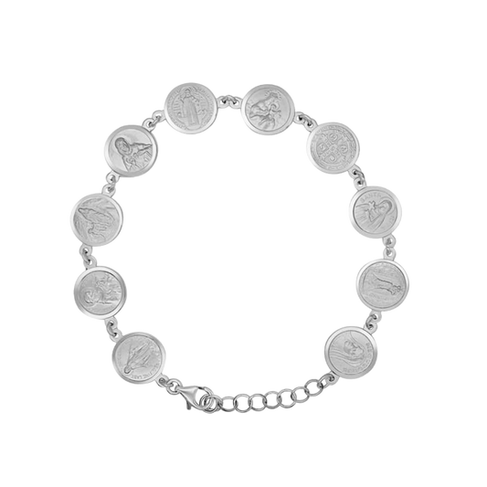 CATHOLIQUE MÉDAILLES BRACELET - ARGENT