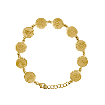 CATHOLIQUE MÉDAILLES BRACELET - GOLDEN ARGENT