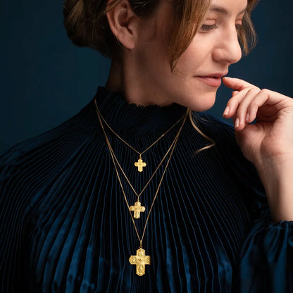 SCAPULAR - PENDENTIF CROIX - OR