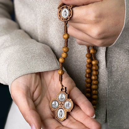 SCAPULAR CHAPELET - BOIS ET ROPE
