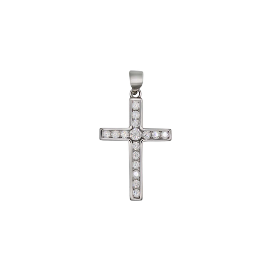 PENDENTIF CROIX - ARGENT ET ZIRCONIA