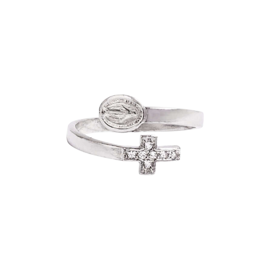 MIRACULOUS ET CROIX - BAGUE - ARGENT