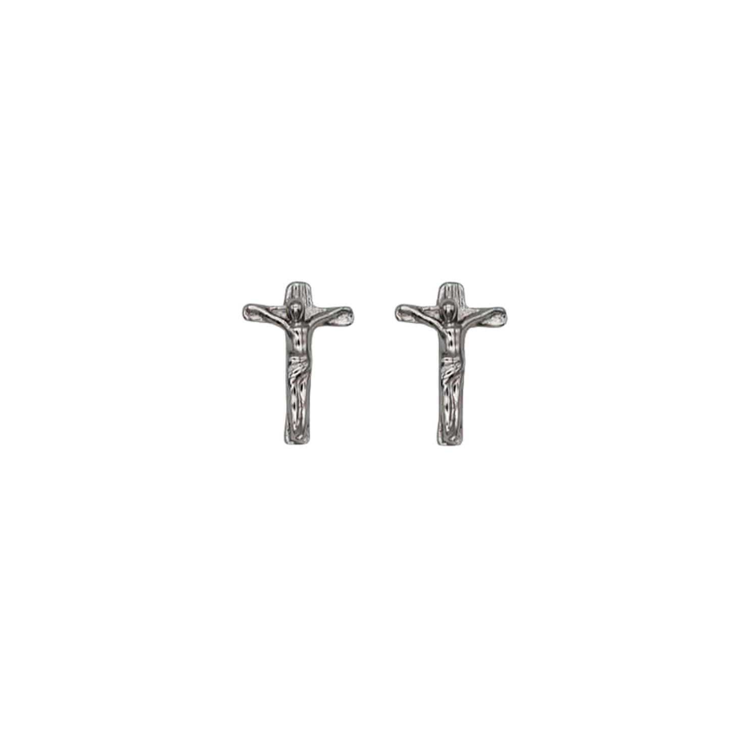 CRUCIFIX - BOUCLES D'OREILLES - ARGENT