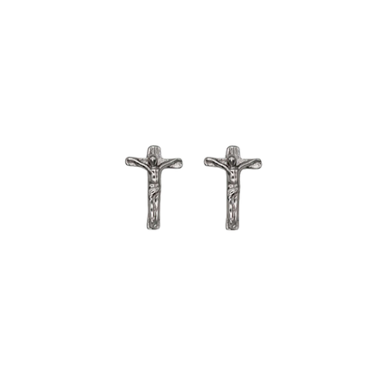 CRUCIFIX - BOUCLES D'OREILLES - ARGENT