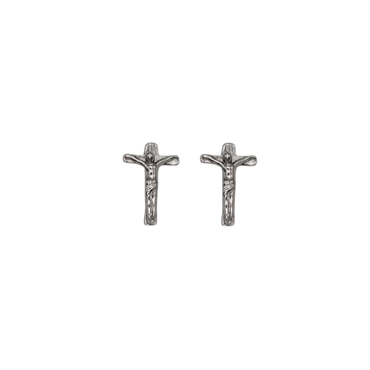 CRUCIFIX - BOUCLES D'OREILLES - ARGENT