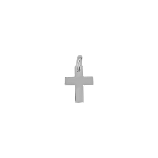 PENDENTIF CROIX - BLANC OR