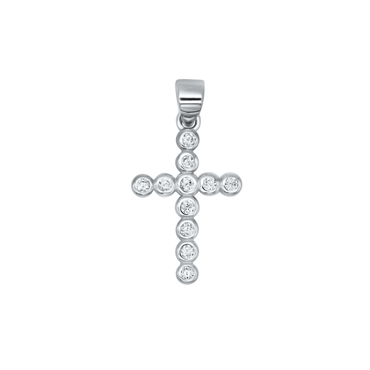 PENDENTIF CROIX - ARGENT ET ZIRCONIA