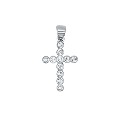 PENDENTIF CROIX - ARGENT ET ZIRCONIA