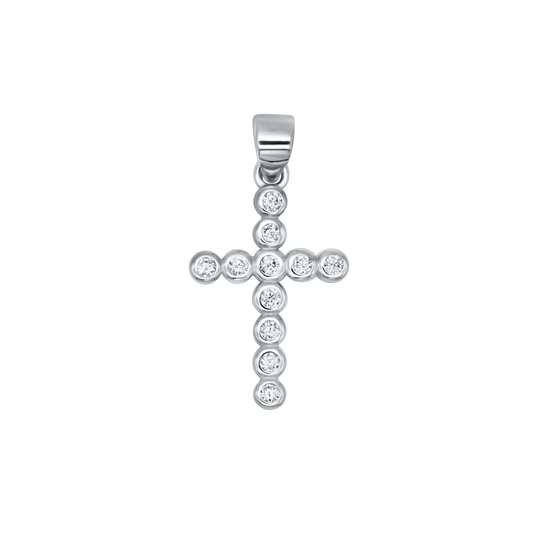 PENDENTIF CROIX - ARGENT ET ZIRCONIA